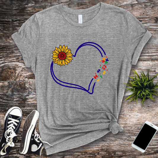 Autism - Heart, Sunflower