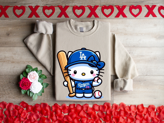 Hello Kitty With Bat And Ball Dodgers