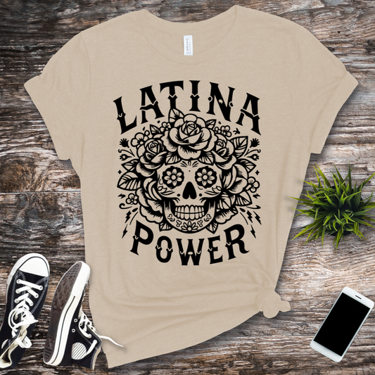 Latina Power Floral Skull Black