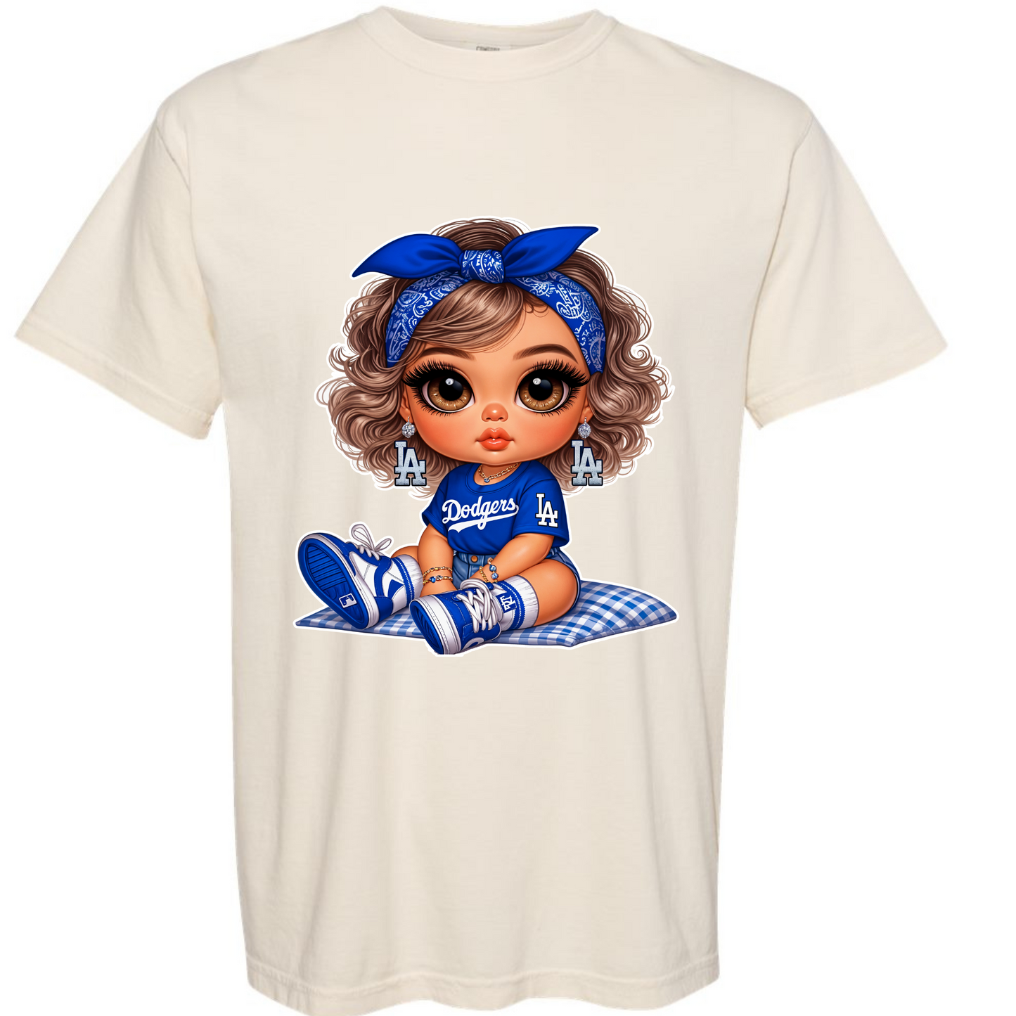 Cute Cartoon Girl Dodgers