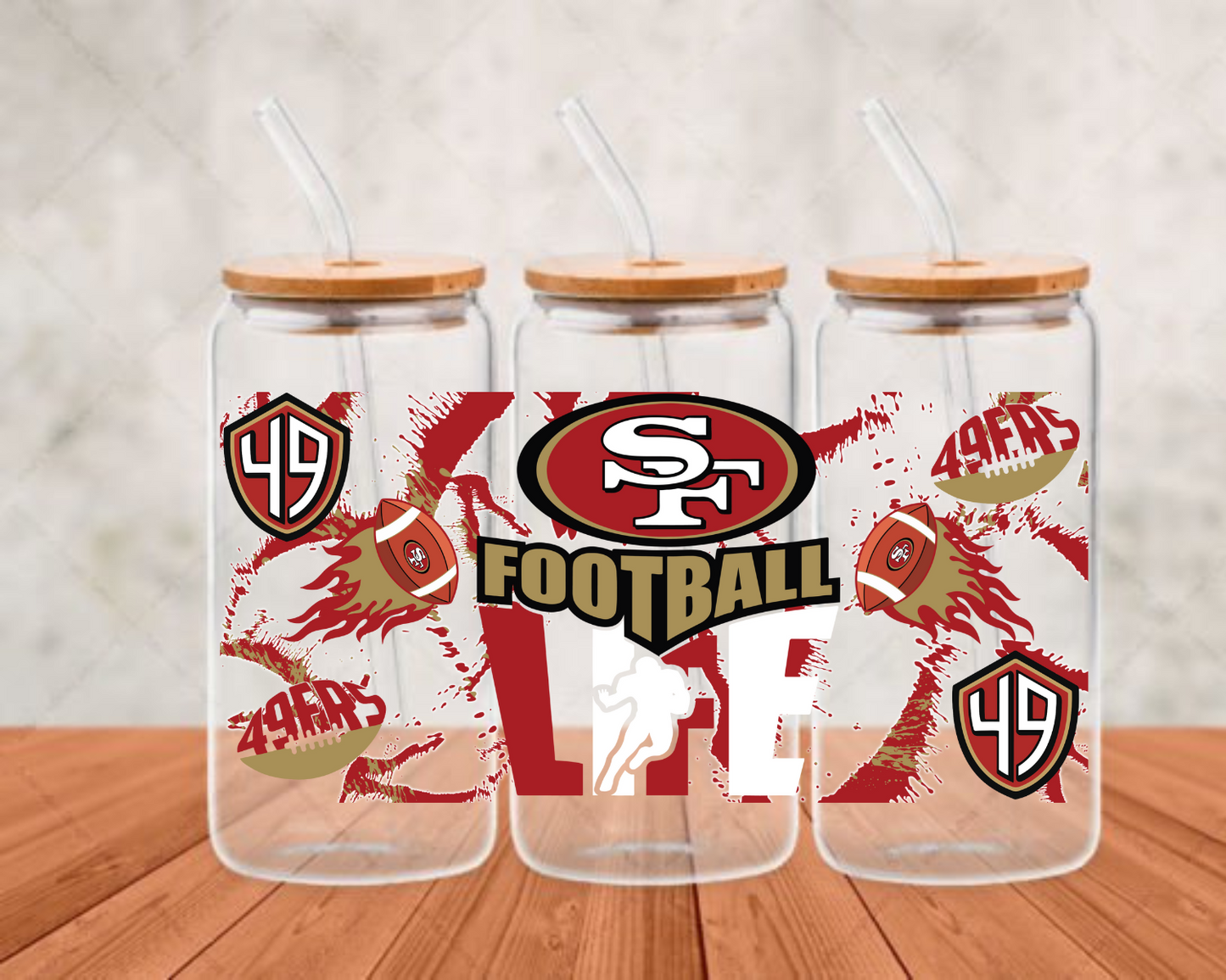 Football UV DTF CUP WRAPS