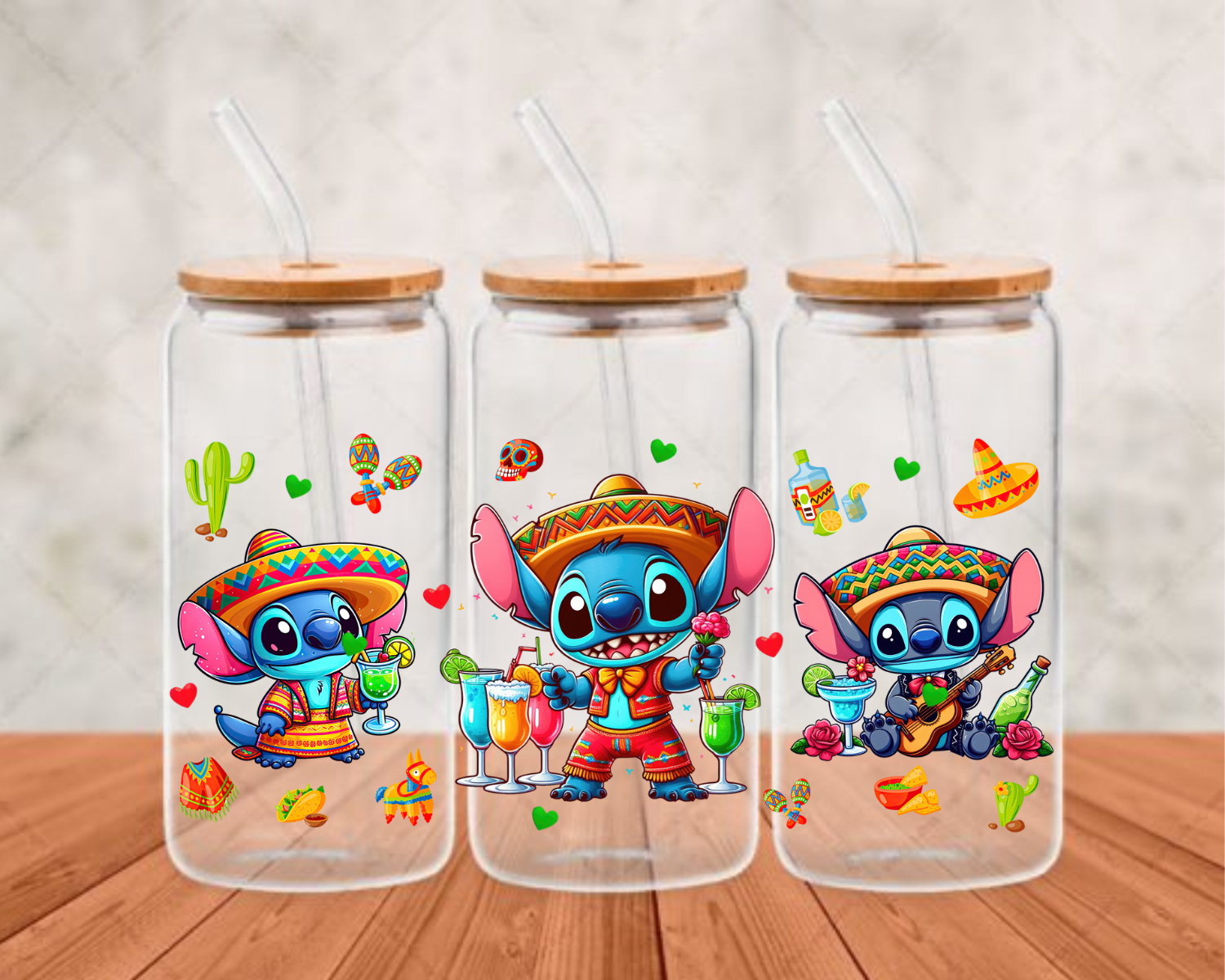 Stitch x Cinco de Mayo UV-DTF (adhesive cup wrap) – dtforders