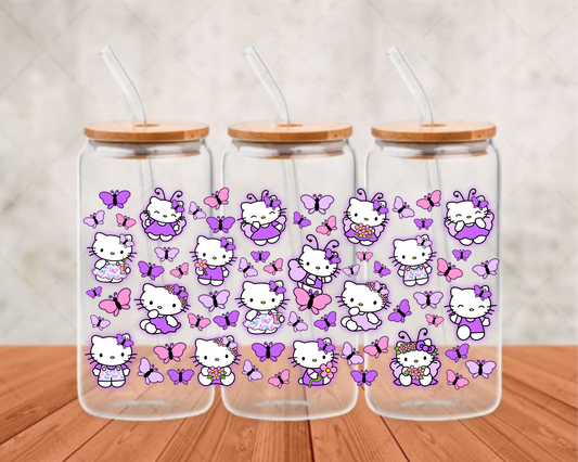 Hello Kitty x Butterfly (transparent) UV-DTF (adhesive cup wrap)