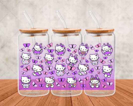 Hello Kitty x Butterfly (purple) UV-DTF (adhesive cup wrap)