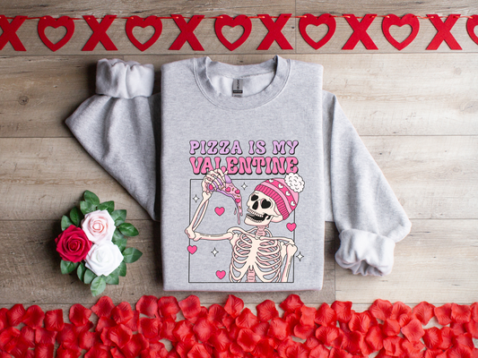 pizza is my valentine skeleton