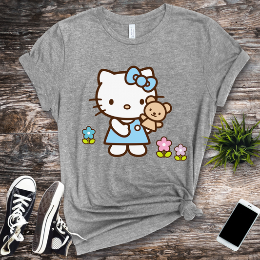 Hello Kitty With Bears And Flowers