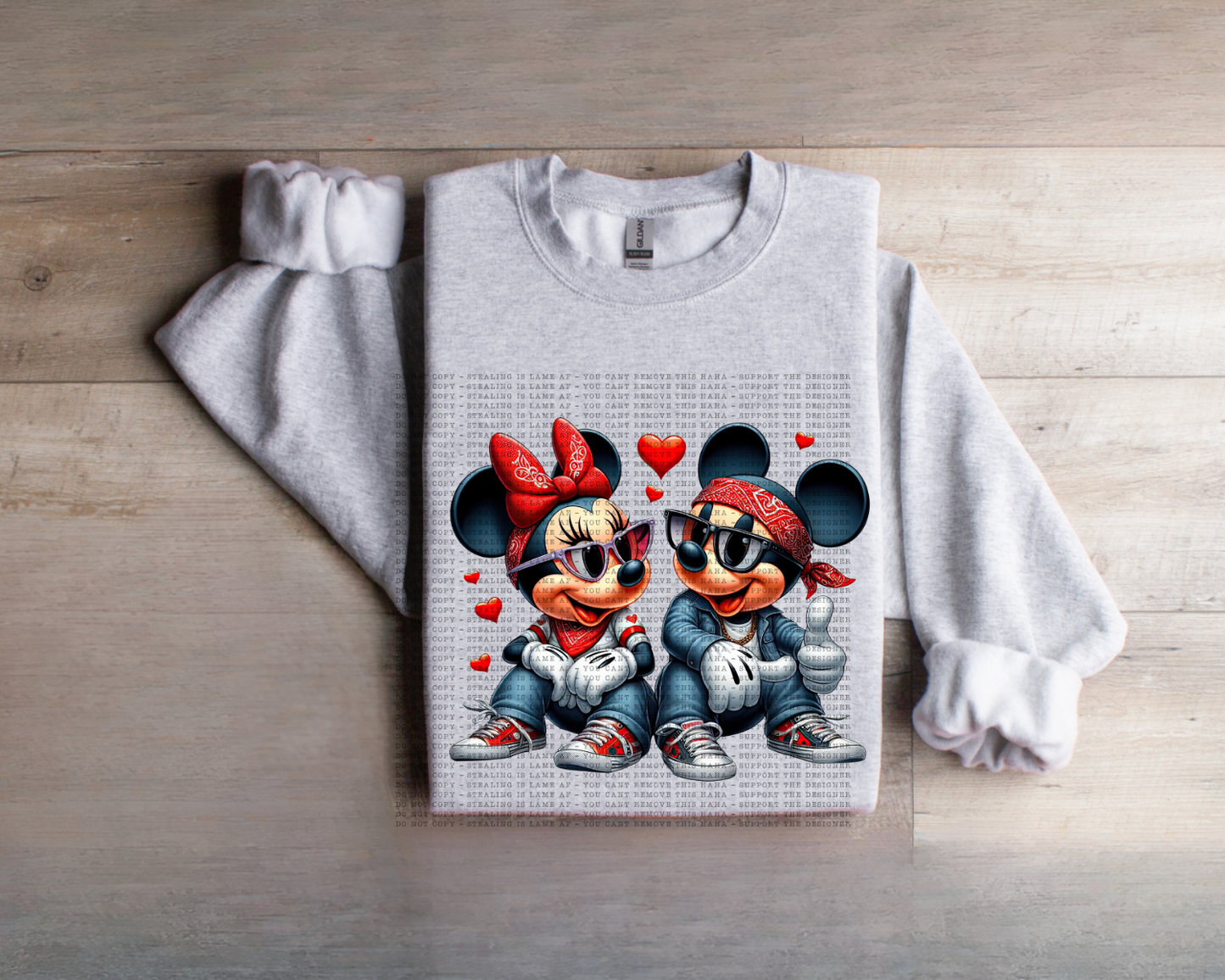 Chicano Mickey And Minnie Hearts