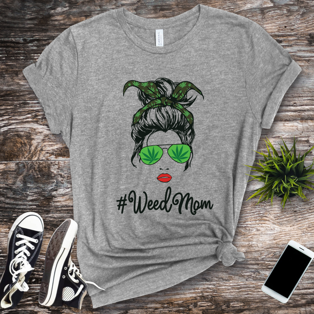 Womens Classy Mom Life with Leopard Mom Marijuana Weed Lover