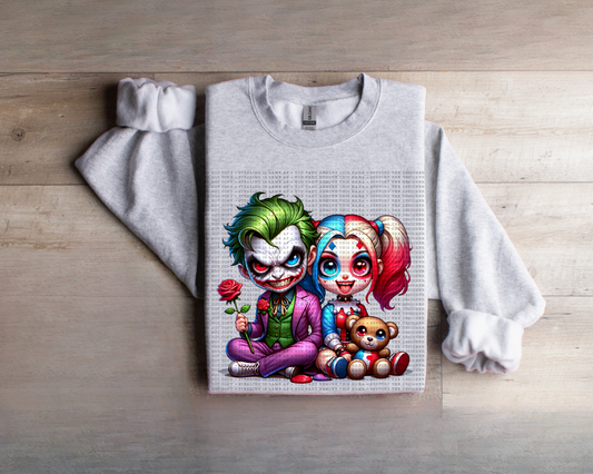 Joker And Harley With Rose And Teddy Bear