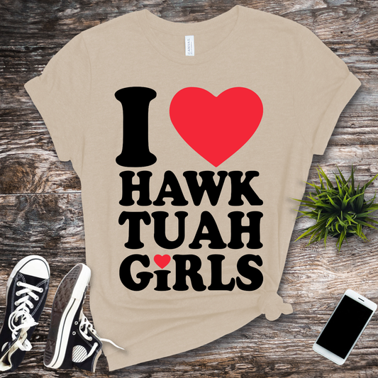 I heart hawk Tuah black